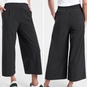 Athleta Brooklyn Wide Leg Crop Pant Black Size 14